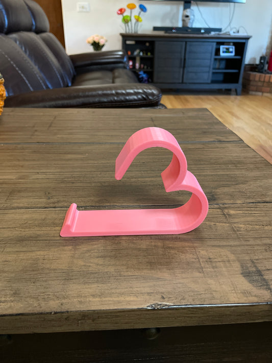 Heart Shaped Phone Stand - Pink Glow In The Dark