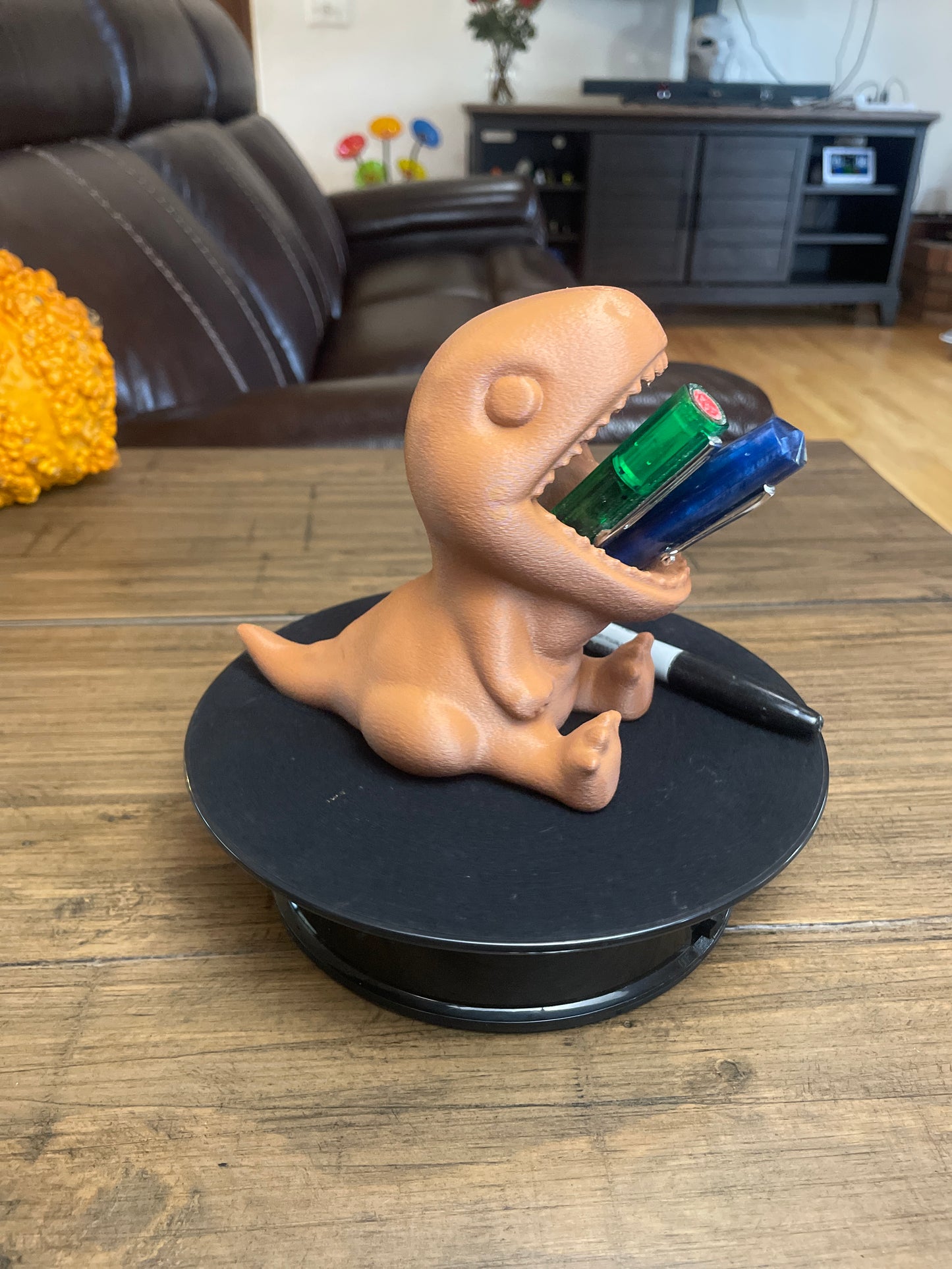 Chocolate Brown Baby T-Rex Pen and Pencil Holder