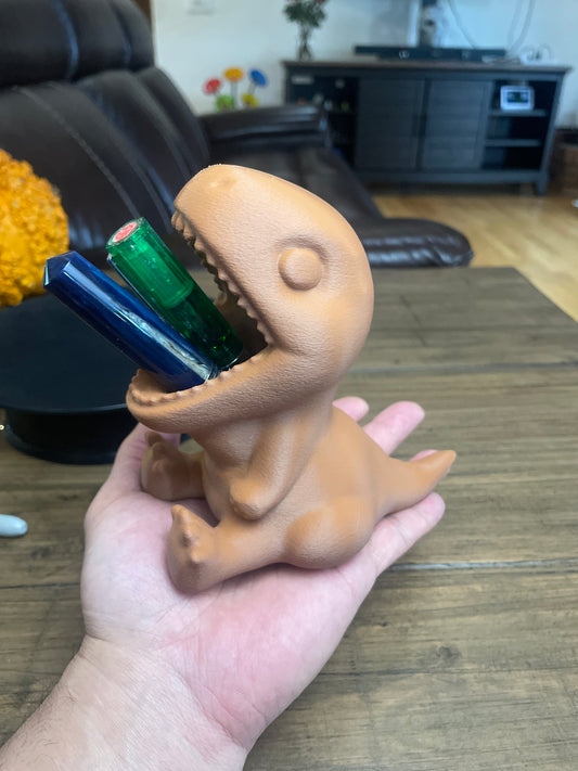 Chocolate Brown Baby T-Rex Pen and Pencil Holder