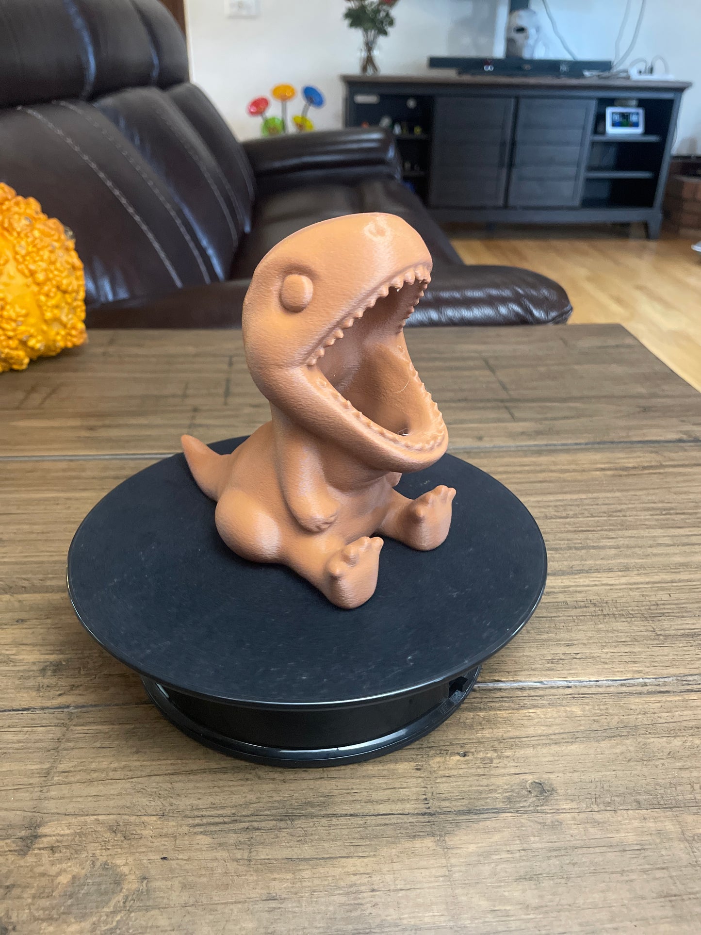 Chocolate Brown Baby T-Rex Pen and Pencil Holder