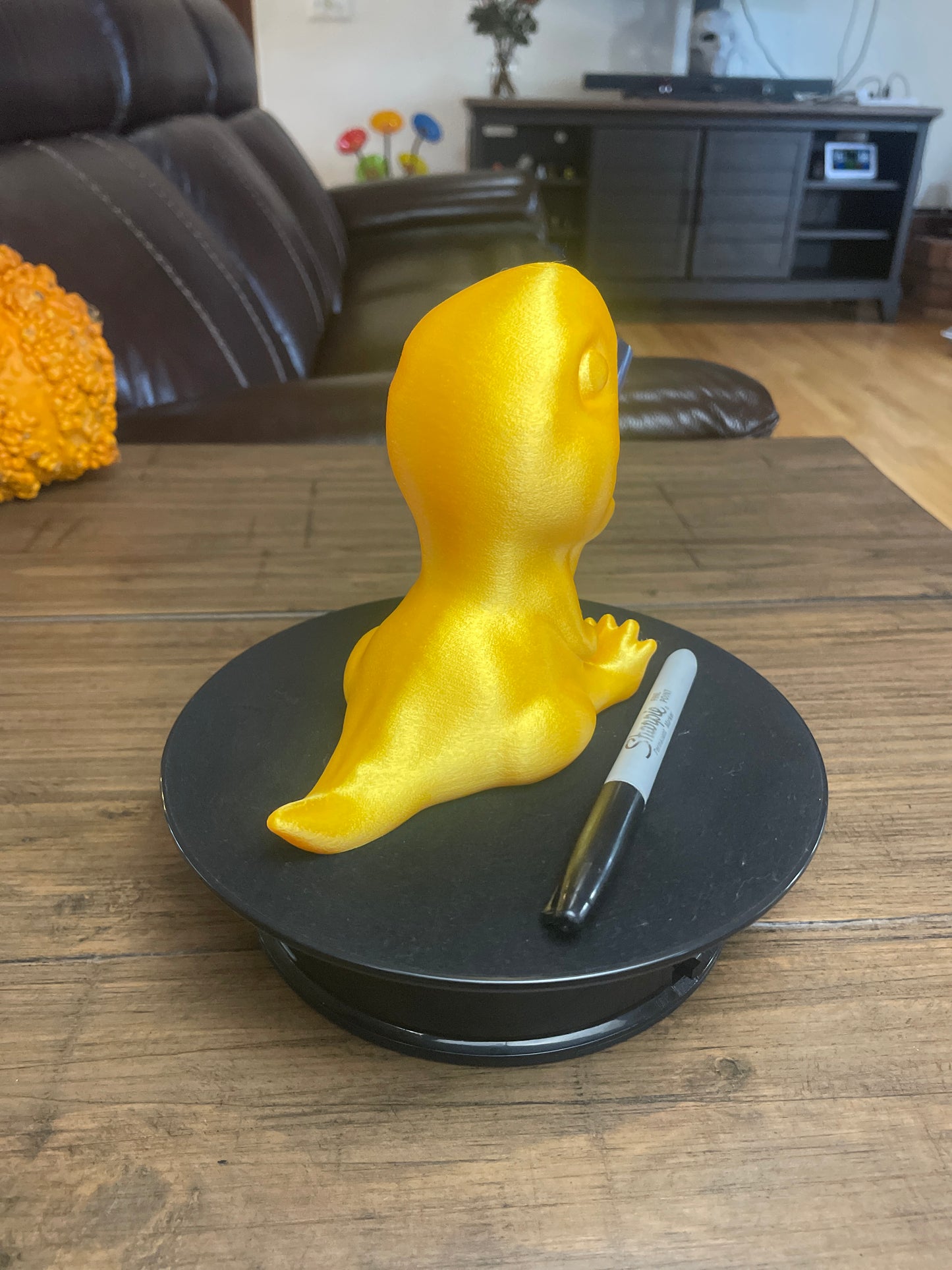 Gold Baby T-Rex Pen and Pencil Holder