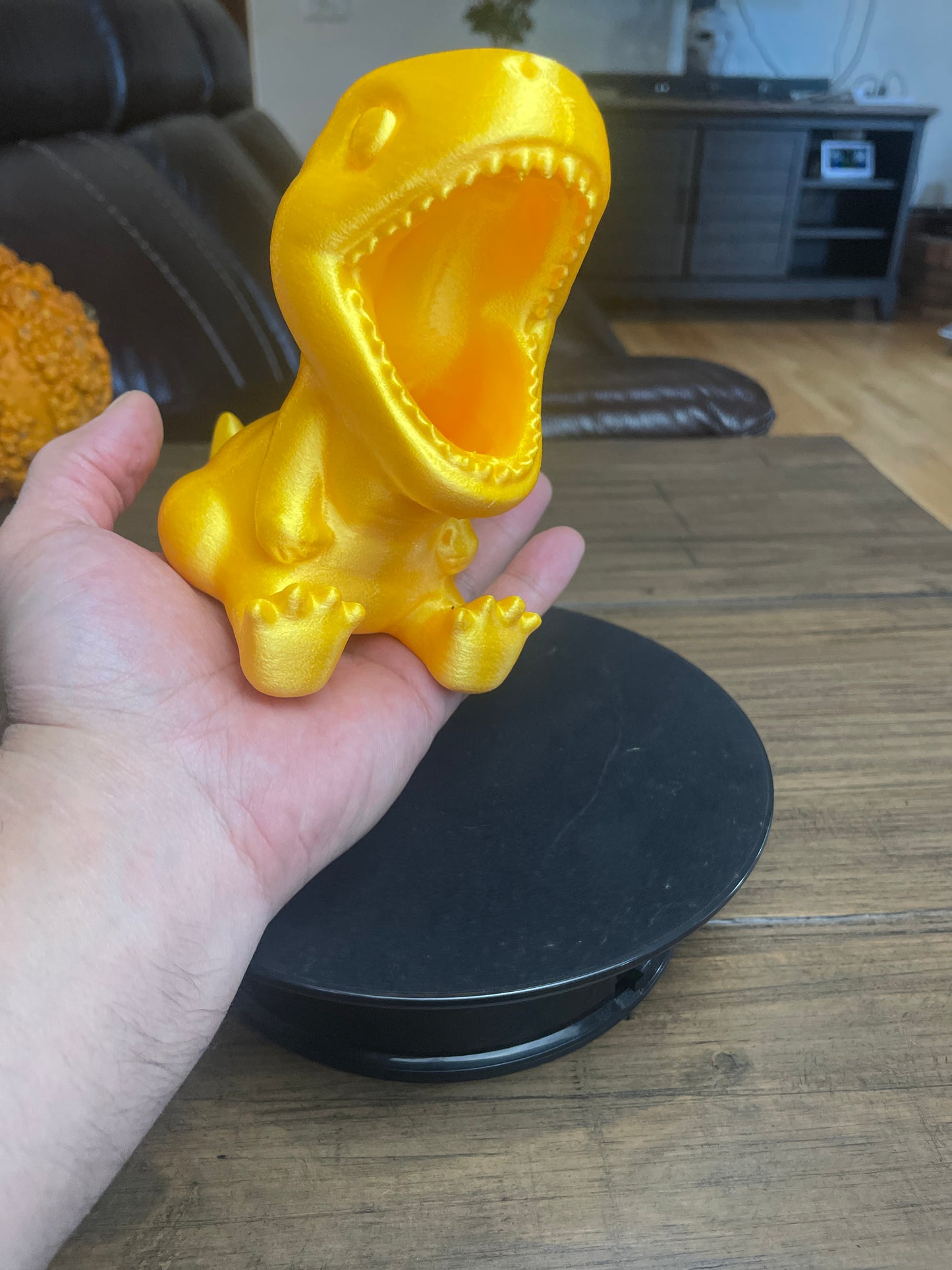 Gold Baby T-Rex Pen and Pencil Holder