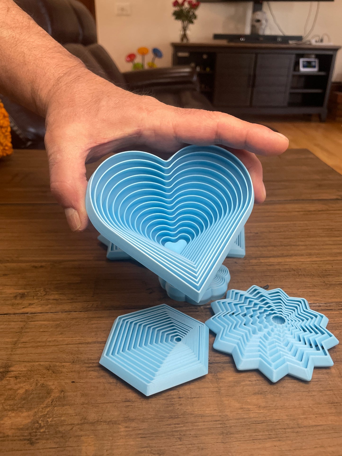 Blue Heart and Star Fidgets - Glow in the Dark Pack of 7